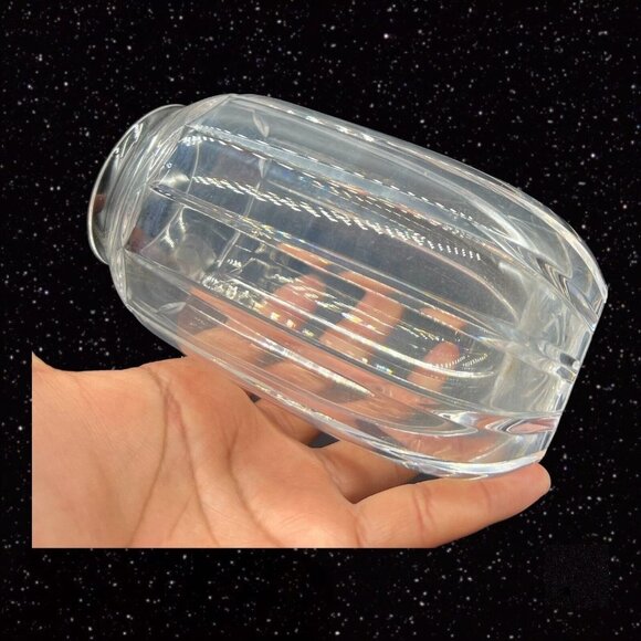 European Art Glass Vase Crystal Clear Mid Century Vintage Glass 6”T 2”W - Picture 2 of 11